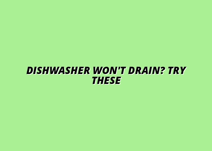 **Dishwasher Not Draining? Step-by-Step Fixes You Can Try First**